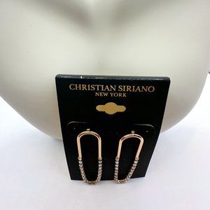 Christian Siriano NWT Gold-Tone Crystal Dangle Earrings